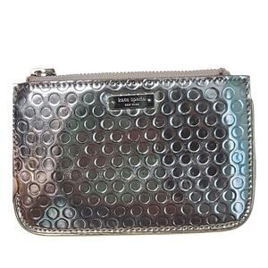 Kate Spade Metallic Gold Dot Coin Purse 5 x 3 with Key Ring